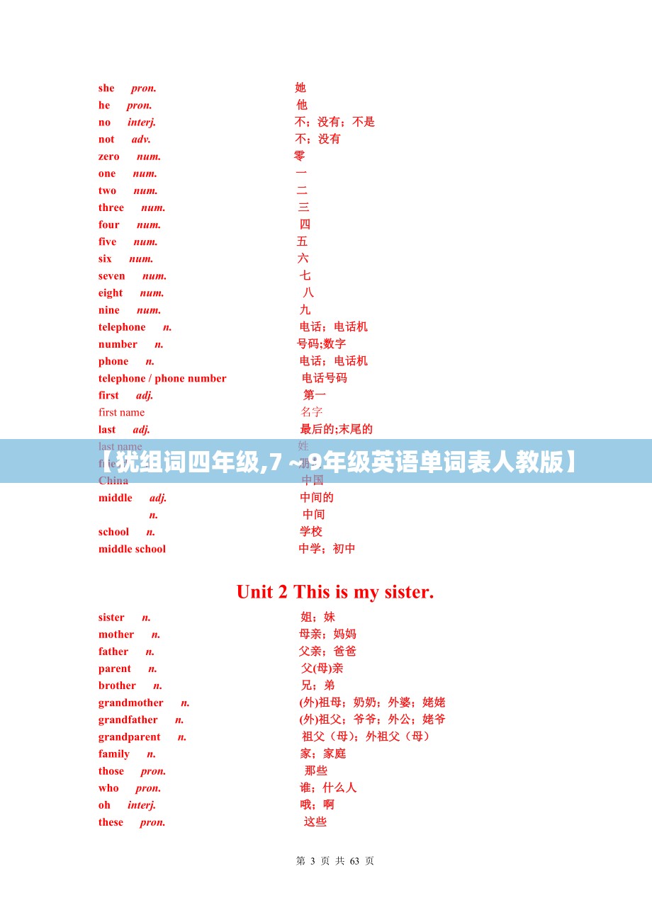 【犹组词四年级,7～9年级英语单词表人教版】