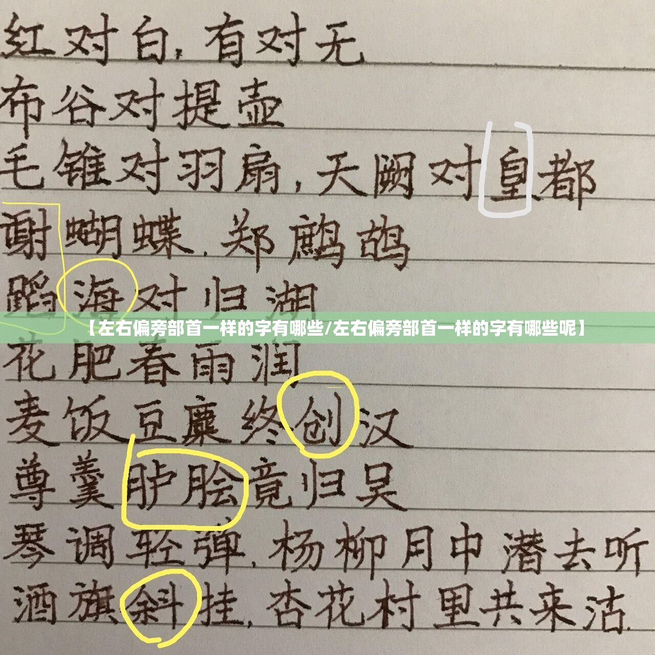 【左右偏旁部首一样的字有哪些/左右偏旁部首一样的字有哪些呢】