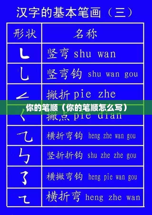 你的笔顺（你的笔顺怎么写）