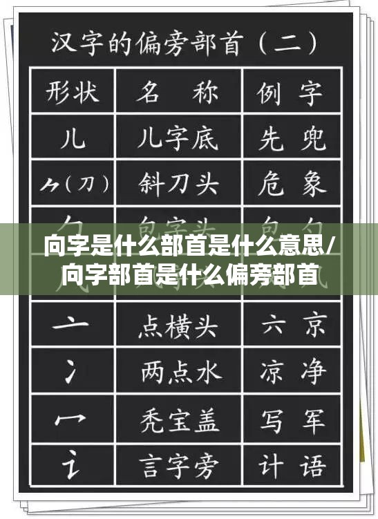 向字是什么部首是什么意思/向字部首是什么偏旁部首