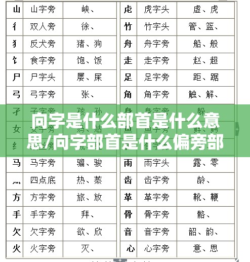 向字是什么部首是什么意思/向字部首是什么偏旁部首