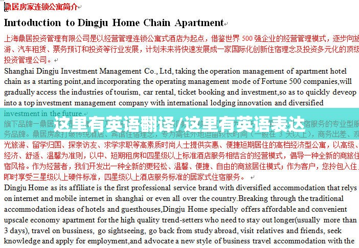 这里有英语翻译/这里有英语表达