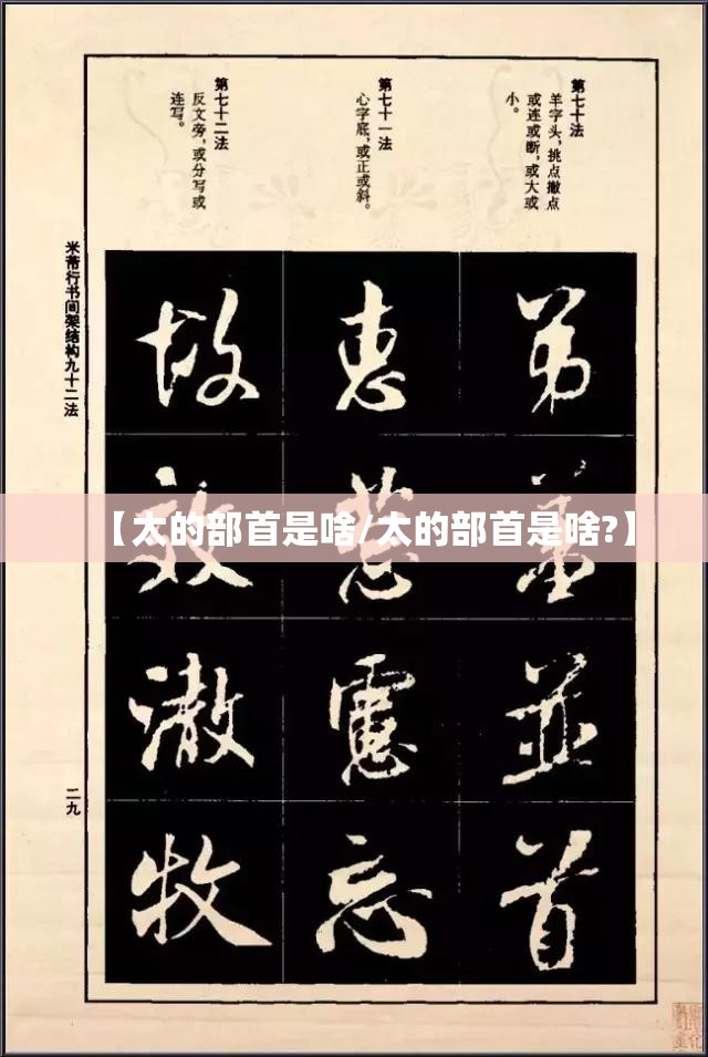 【太的部首是啥/太的部首是啥?】