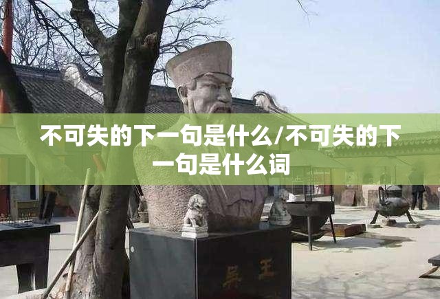 不可失的下一句是什么/不可失的下一句是什么词
