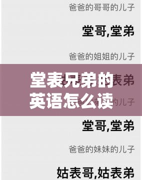堂表兄弟的英语怎么读/堂表兄弟的英文单词怎么写