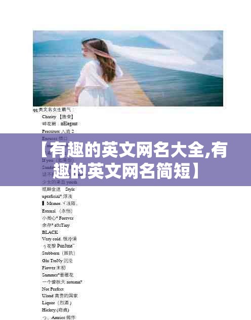 【有趣的英文网名大全,有趣的英文网名简短】