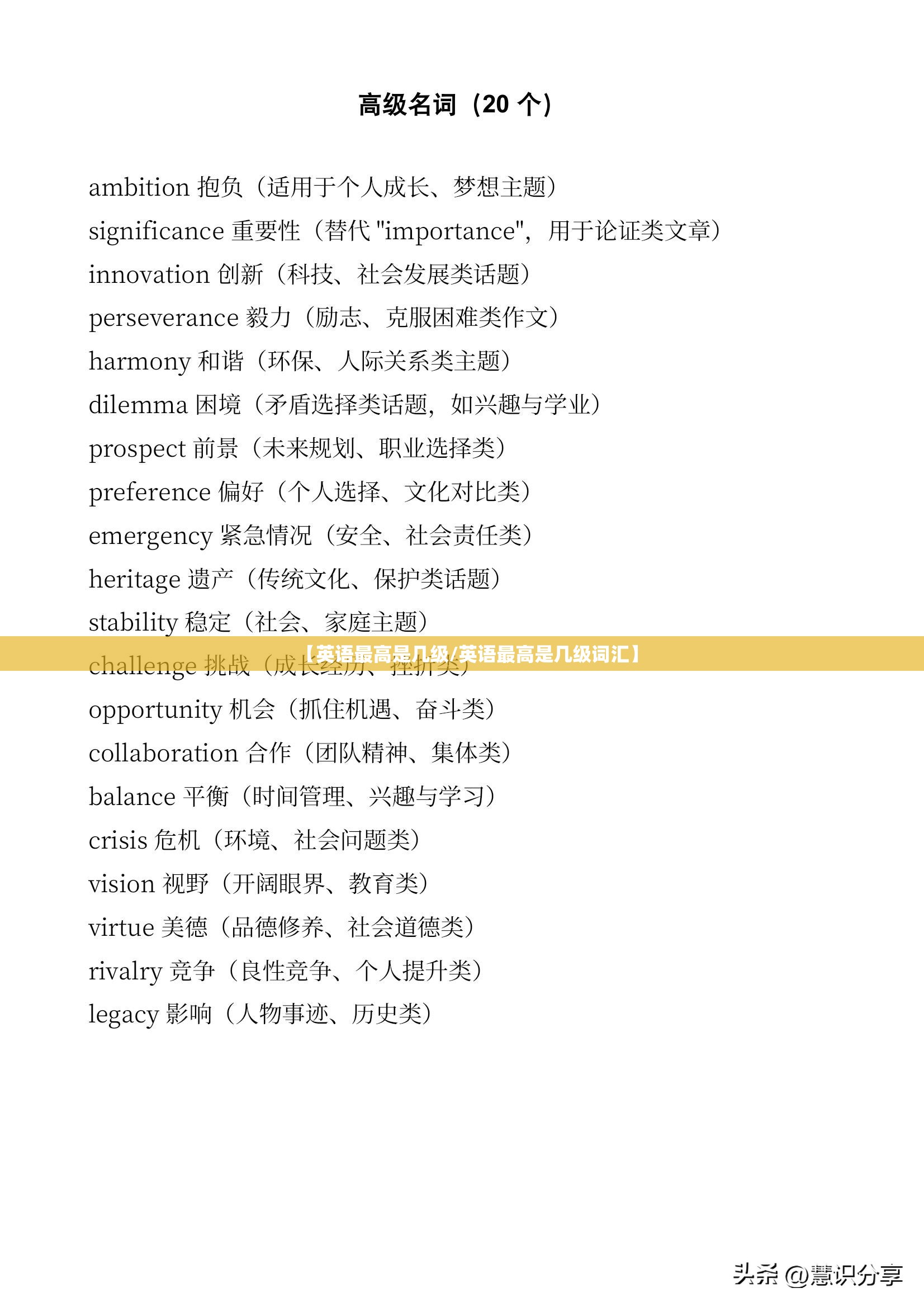 【英语最高是几级/英语最高是几级词汇】