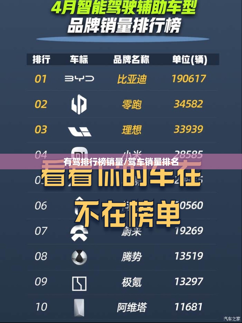 有驾排行榜销量/驾车销量排名
