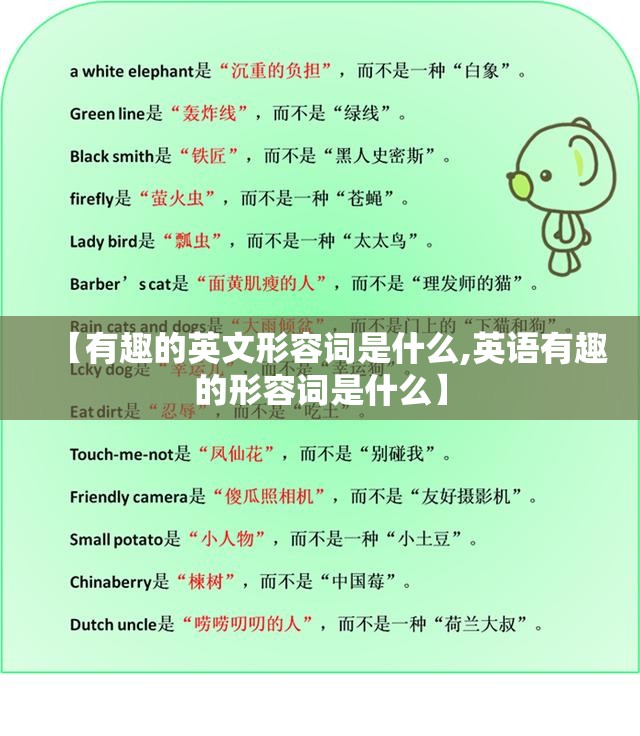【有趣的英文形容词是什么,英语有趣的形容词是什么】