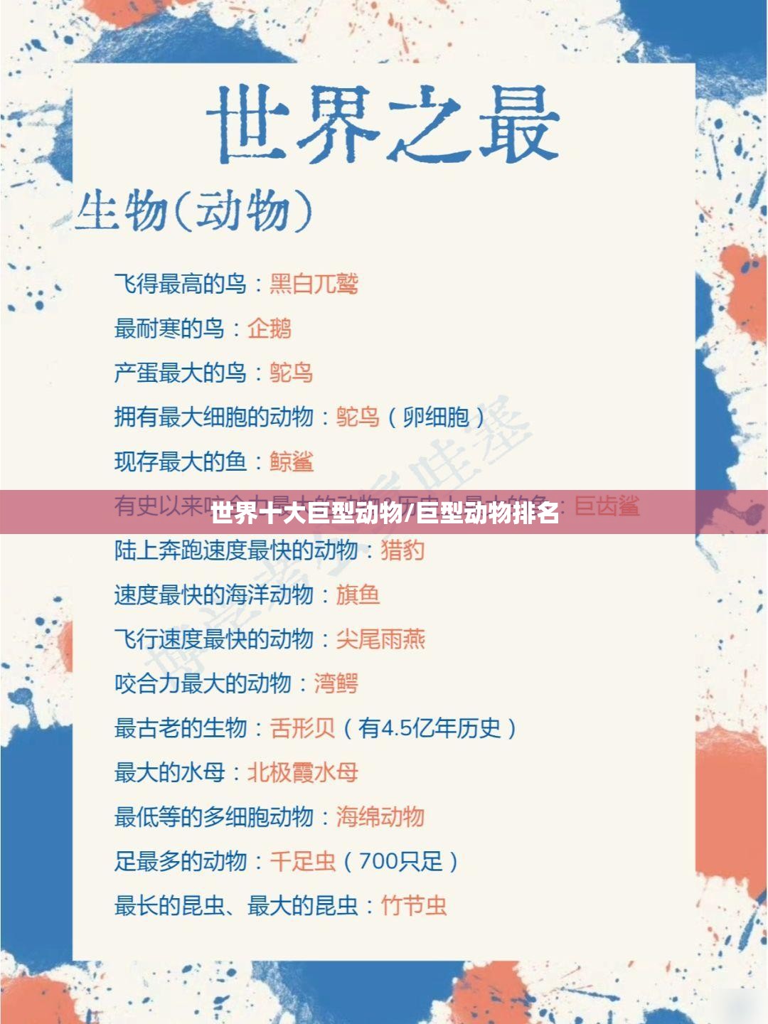 世界十大巨型动物/巨型动物排名