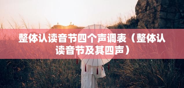整体认读音节四个声调表（整体认读音节及其四声）