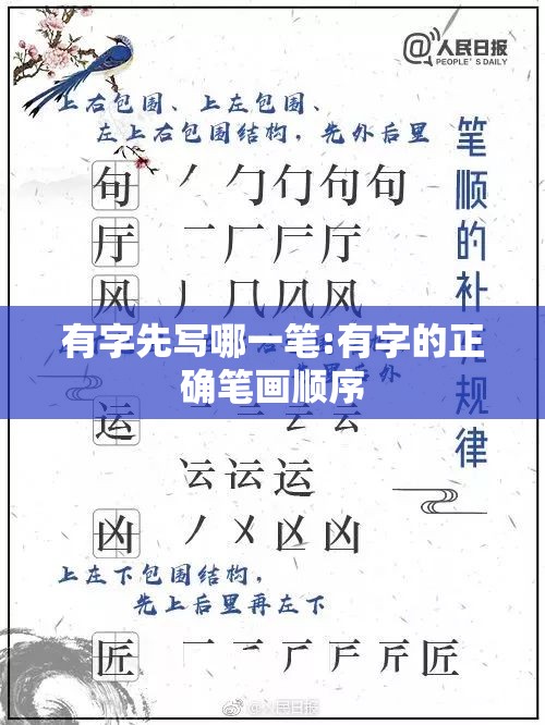 有字先写哪一笔:有字的正确笔画顺序