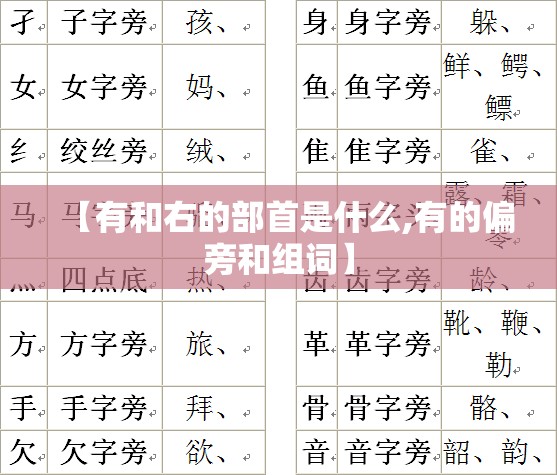 【有和右的部首是什么,有的偏旁和组词】