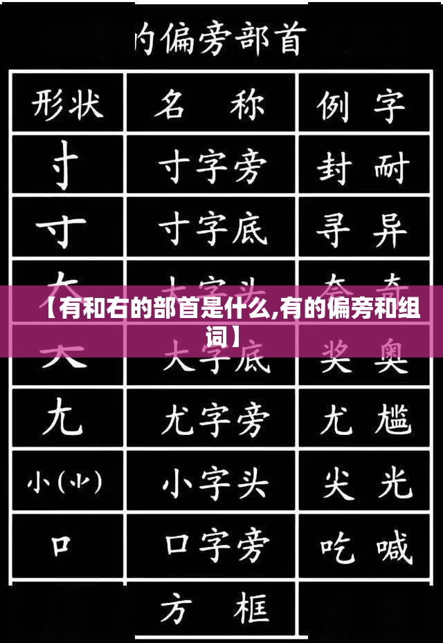 【有和右的部首是什么,有的偏旁和组词】