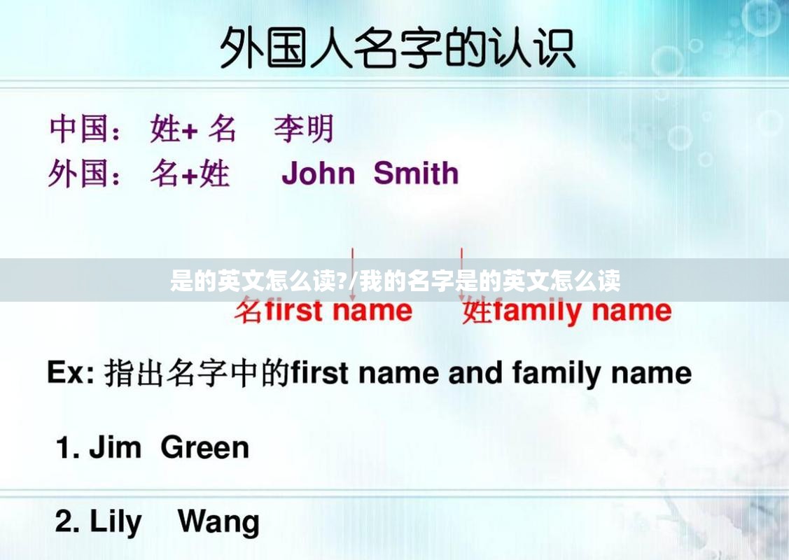 是的英文怎么读?/我的名字是的英文怎么读