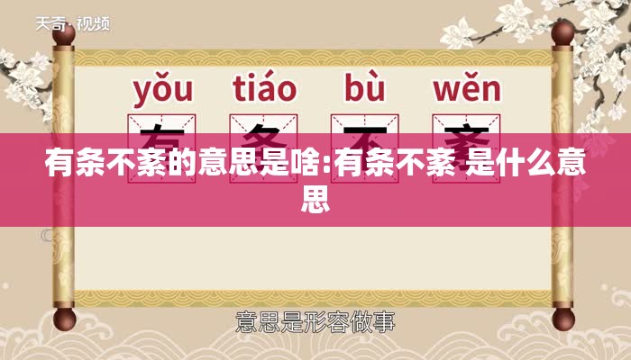 有条不紊的意思是啥:有条不紊 是什么意思