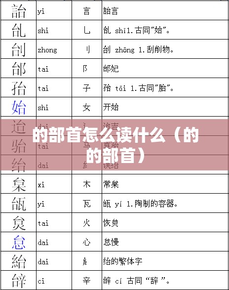 的部首怎么读什么（的的部首）