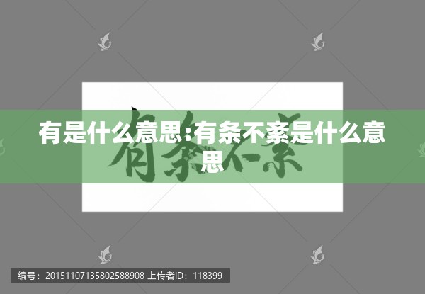 有是什么意思:有条不紊是什么意思