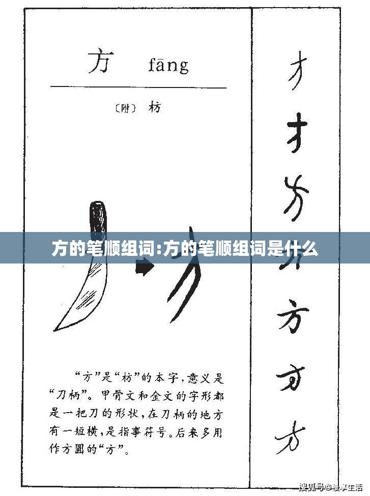 方的笔顺组词:方的笔顺组词是什么