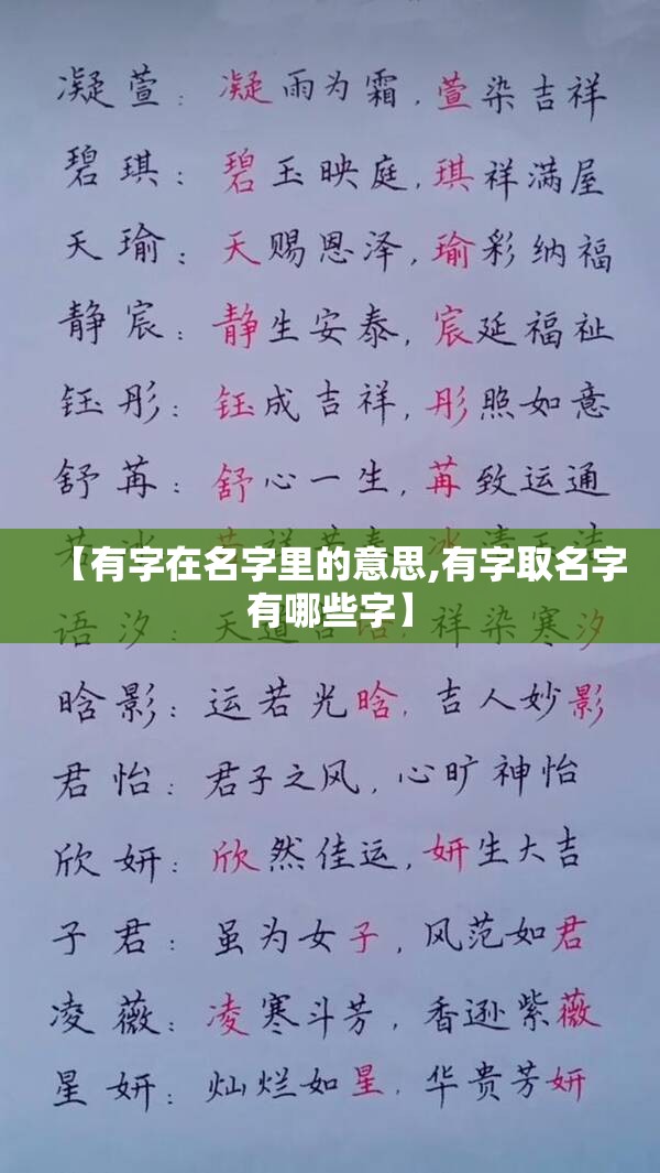 【有字在名字里的意思,有字取名字有哪些字】