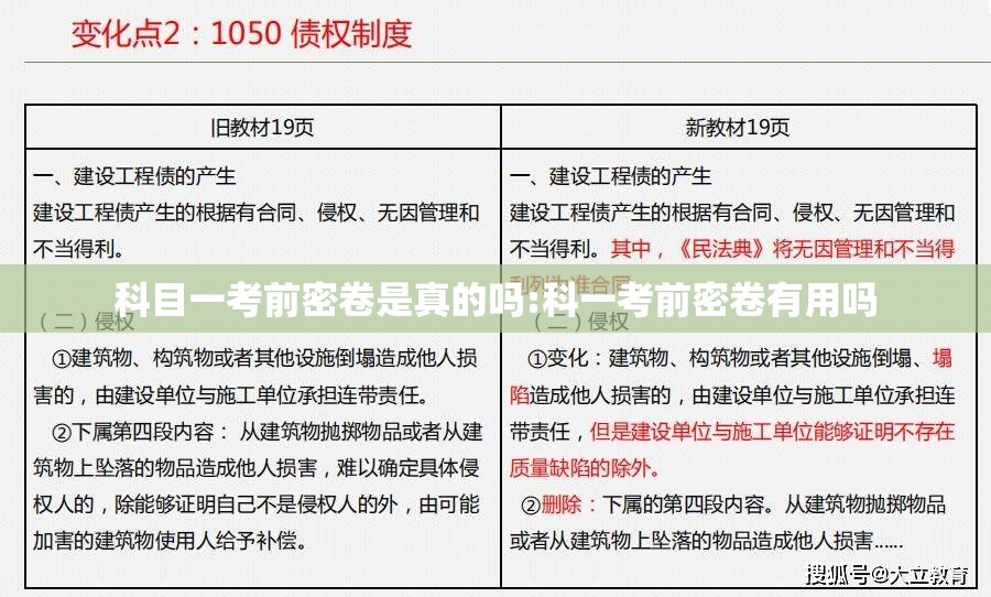科目一考前密卷是真的吗:科一考前密卷有用吗