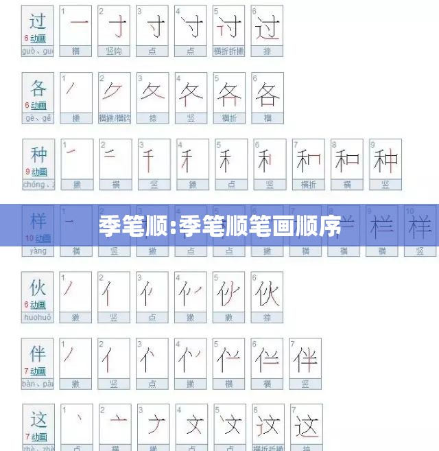 季笔顺:季笔顺笔画顺序