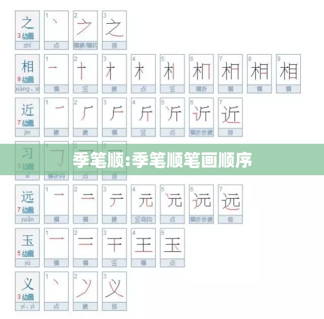 季笔顺:季笔顺笔画顺序