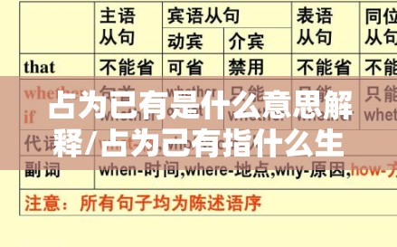 占为已有是什么意思解释/占为己有指什么生肖