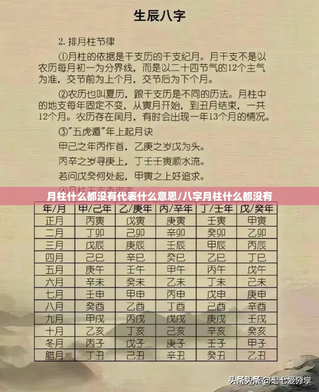 月柱什么都没有代表什么意思/八字月柱什么都没有