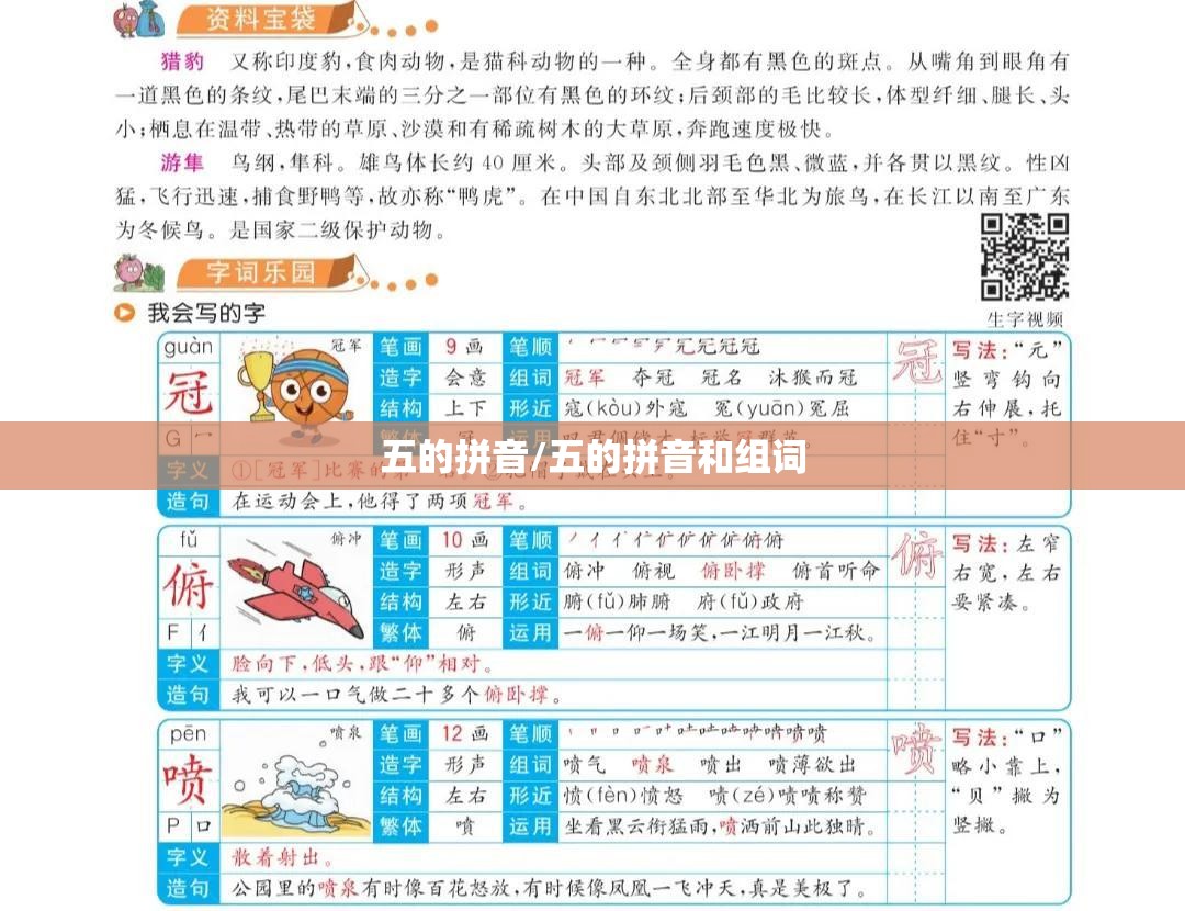 五的拼音/五的拼音和组词