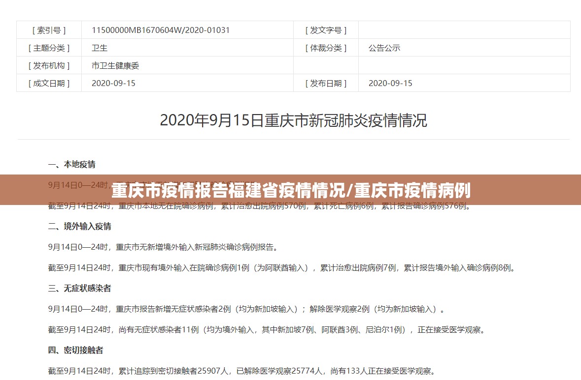 重庆市疫情报告福建省疫情情况/重庆市疫情病例