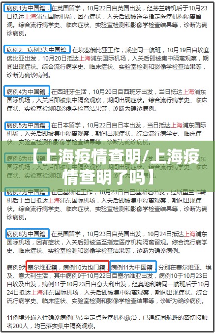 【上海疫情查明/上海疫情查明了吗】