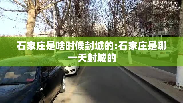 石家庄是啥时候封城的:石家庄是哪一天封城的