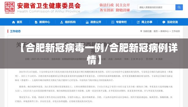 【合肥新冠病毒一例/合肥新冠病例详情】